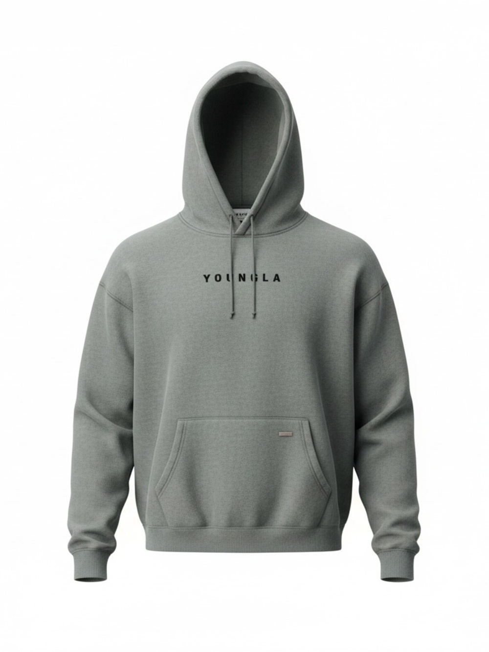 YoungLA Sage Green Hoodie with Front Logo